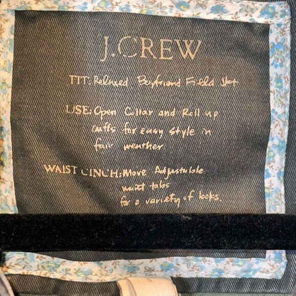 J Crew Women's Field Jacket Olive Green Relaxed Boyfriend Waxed Cotton Sz S *bus - Picture 3 of 4